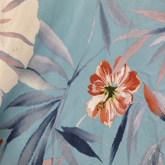 Vintage 80's Cooke Street Dress Hawaiian Sleeveless Shift Mini Palm Blue XL USA - Picture 4 of 13